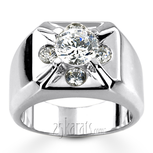 0.60 ct. Diamond Men Ring for 1.50ct Center - view 3