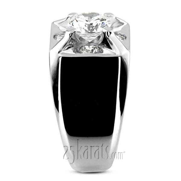 0.60 ct. Diamond Men Ring for 1.50ct Center - view 5