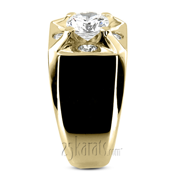 0.60 ct. Diamond Men Ring for 1.50ct Center - view 6