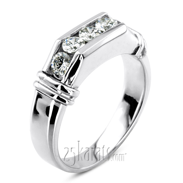 0.75 ct. Round Cut Diamond Man Ring - view 2