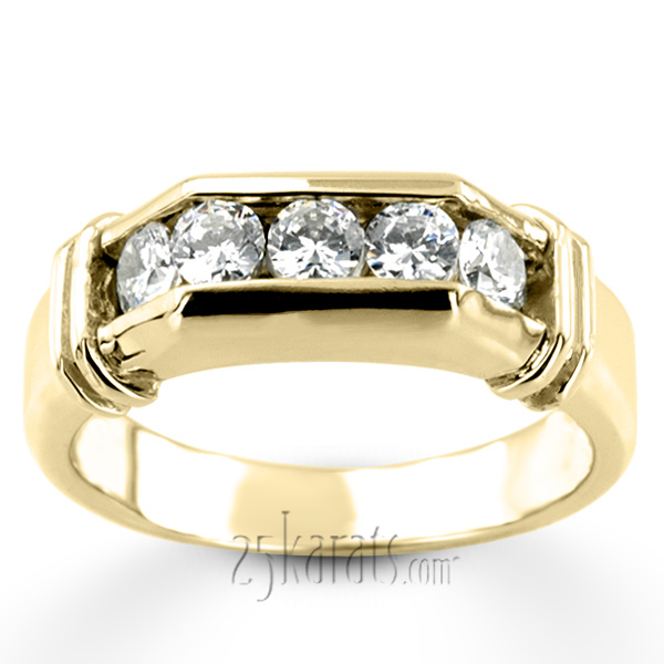 0.75 ct. Round Cut Diamond Man Ring - view 3