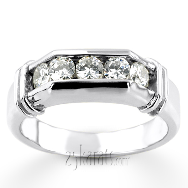 0.75 ct. Round Cut Diamond Man Ring - view 4