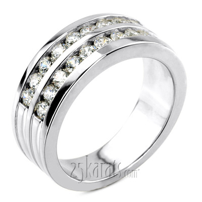 1.32 ct. Round Cut Diamond Man Ring - view 4 of 8