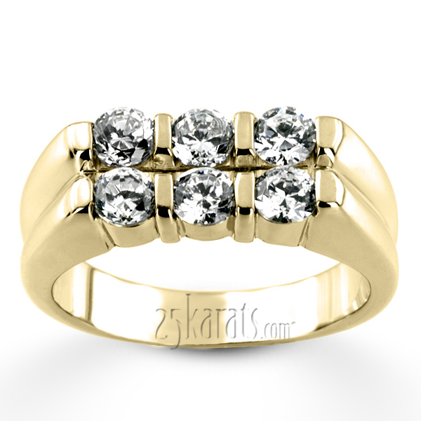 1.50 ct. Double Row Diamond Man Ring - view 3