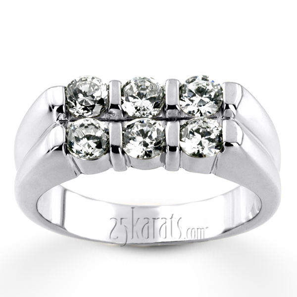 1.50 ct. Double Row Diamond Man Ring - view 4