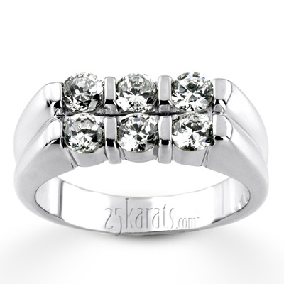 1.50 ct. Double Row Diamond Man Ring - view 4 of 6