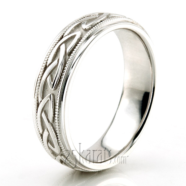 Classic Shiny Celtic Wedding Band  - view 4