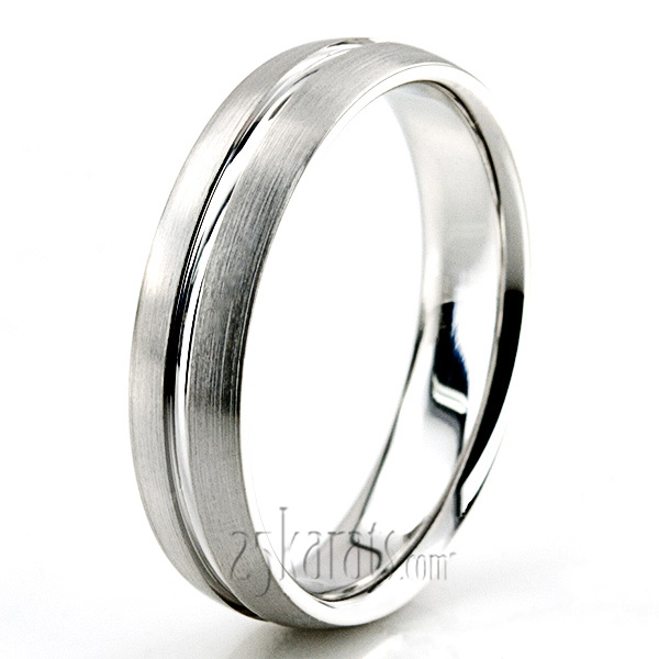 Convex Grooved Wedding Ring  - view 7