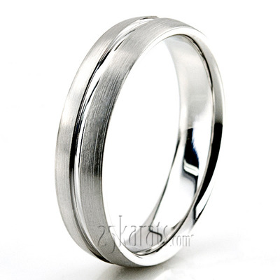 Convex Grooved Wedding Ring  - view 7 of 7