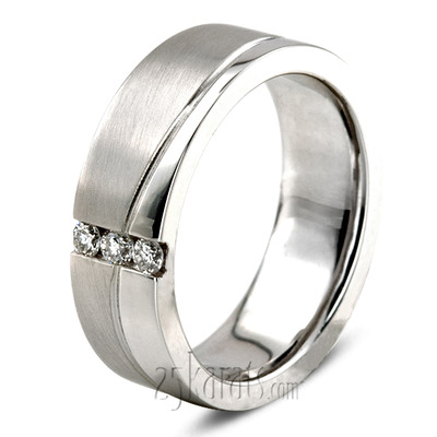 Wave Design Diamond Wedding Ring - view 2