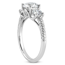 Elegant Three-Stone Micro-Pave Engagement Ring (1.15 ct. t.w.) - view 3