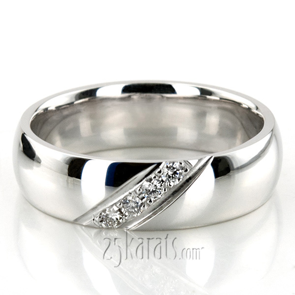 Unique Pave-set Diamond Wedding Band  - view 2