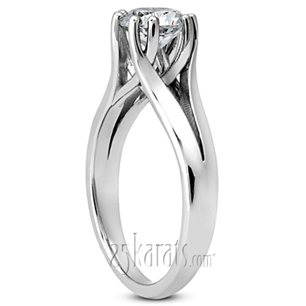 By-pass Prong Head Solitaire Engagement Ring (for 1.00ct) - view 2