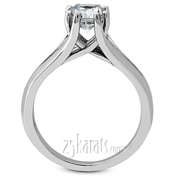 By-pass Prong Head Solitaire Engagement Ring (for 1.00ct) - view 3