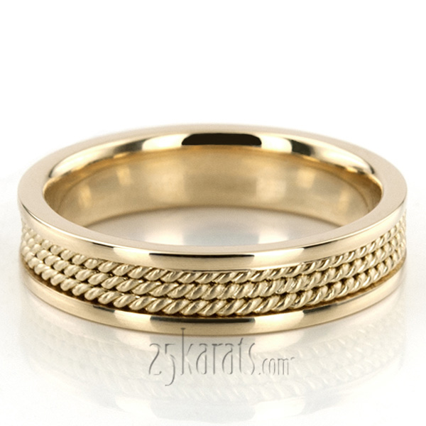 Triple Braided Hand Woven Wedding Band  - view 4