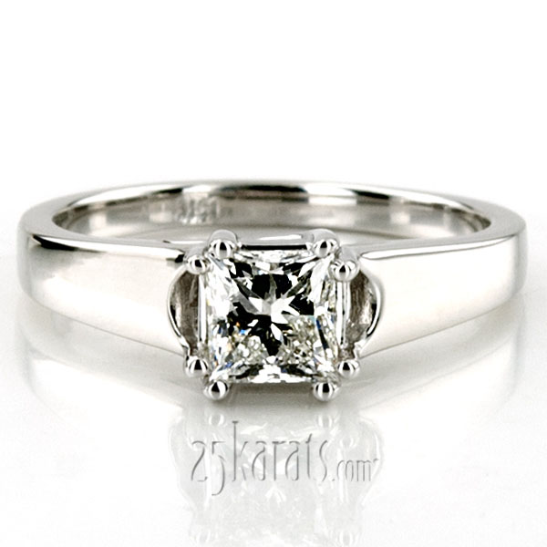 Split Prong Trellis Solitaire Engagement Ring  - view 3