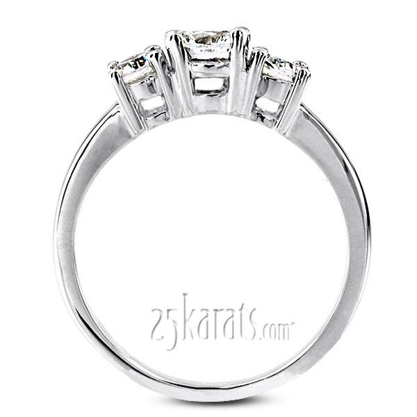 Classic Basket Setting Three Stone 14k Gold Engagement Ring (1/3 ct. t.w. GH/SI) - view 5