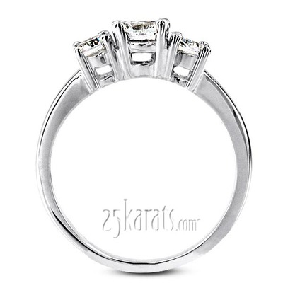 Classic Basket Setting Three Stone 14k Gold Engagement Ring (1/3 ct. t.w. GH/SI) - view 5 of 9