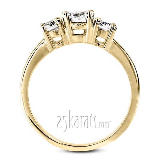 Classic Basket Setting Three Stone 14k Gold Engagement Ring (1/3 ct. t.w. GH/SI) - view 6