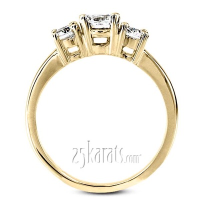 Classic Basket Setting Three Stone 14k Gold Engagement Ring (1/3 ct. t.w. GH/SI) - view 6 of 9