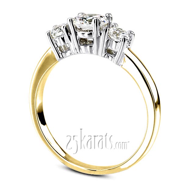 Classic Basket Setting Three Stone 14k Gold Engagement Ring (1/3 ct. t.w. GH/SI) - view 8