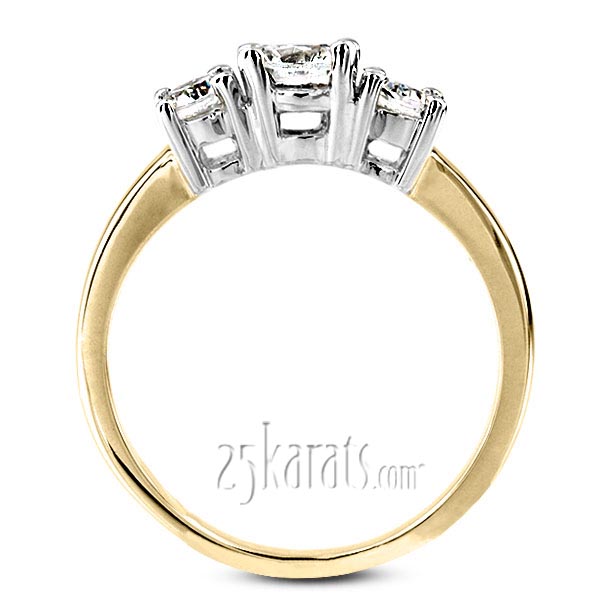 Classic Basket Setting Three Stone 14k Gold Engagement Ring (1/3 ct. t.w. GH/SI) - view 9