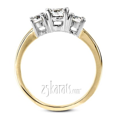 Classic Basket Setting Three Stone 14k Gold Engagement Ring (1/3 ct. t.w. GH/SI) - view 9 of 9