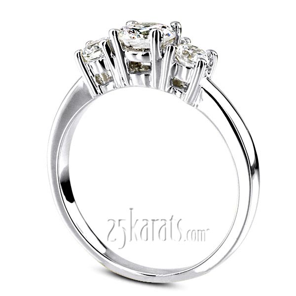 Classic Basket Setting Three Stone 14k White Engagement Ring (5/8 ct. t.w. GH/SI) - view 3