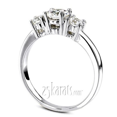 Classic Basket Setting Three Stone Platinum Engagement Ring (1/3 ct. t.w. GH/SI) - view 2 of 3