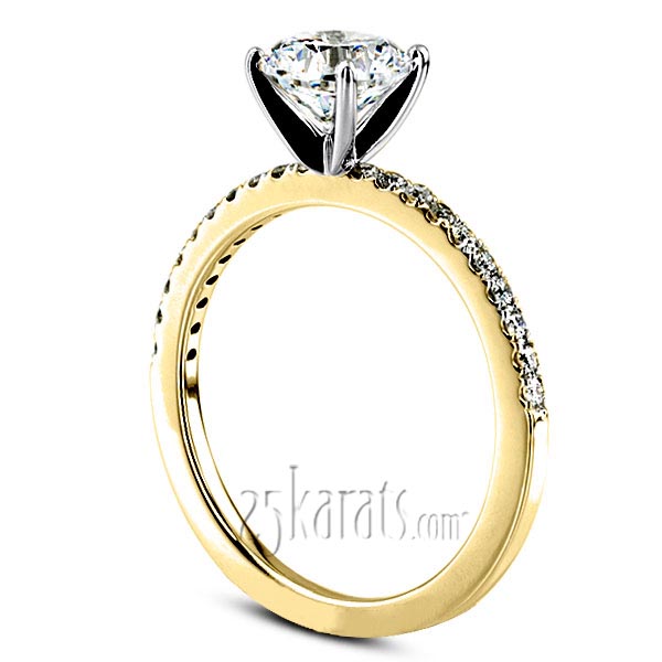 Pre-Set 14k Gold Pave Set Diamond Engagement Ring (3/8 ct. t.w. GH/SI) - view 4