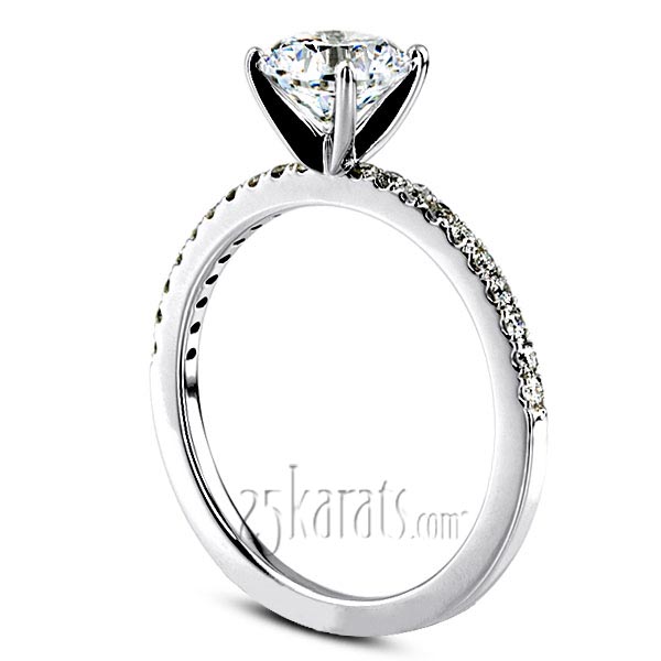 Pre-Set 14k Gold Pave Set Diamond Engagement Ring (1/2 ct. t.w. GH/SI) - view 3