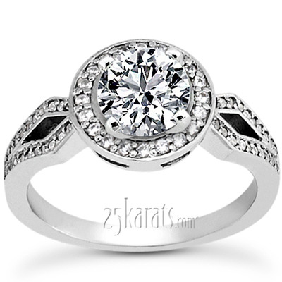 Brilliant Halo Style Diamond Engagement Ring - view 1 of 7