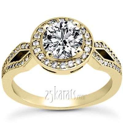 Brilliant Halo Style Diamond Engagement Ring - view 2 of 7