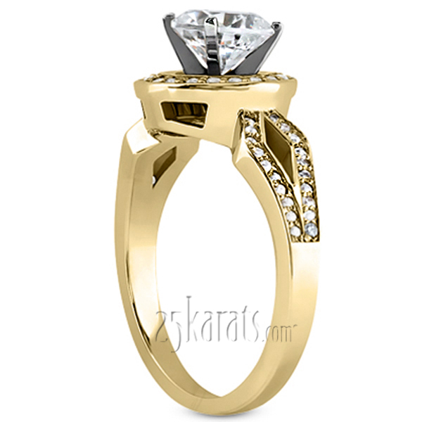 Brilliant Halo Style Diamond Engagement Ring - view 4