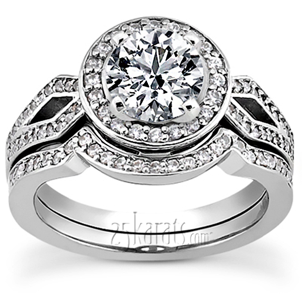 Brilliant Halo Style Diamond Engagement Ring - view 5