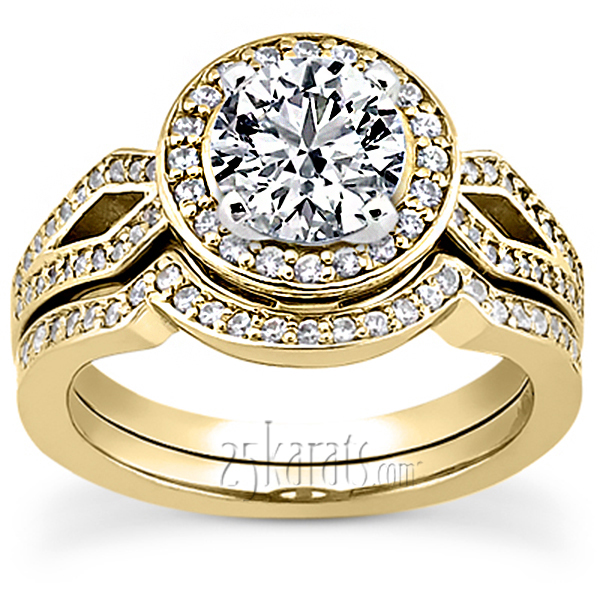 Brilliant Halo Style Diamond Engagement Ring - view 6