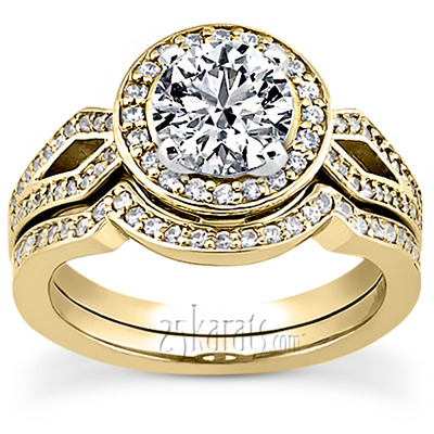 Brilliant Halo Style Diamond Engagement Ring - view 6 of 7