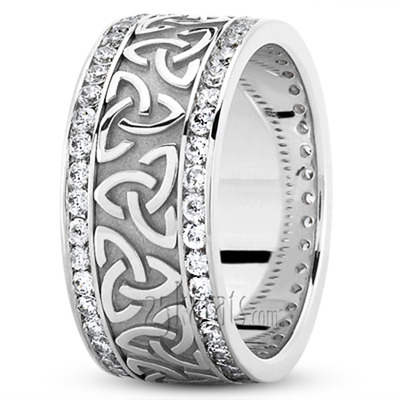 All-Around Diamond Triquetra Celtic Knot Wedding Ring - view 2 of 6