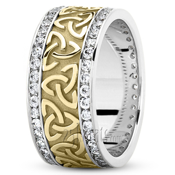 All-Around Diamond Triquetra Celtic Knot Wedding Ring - view 4