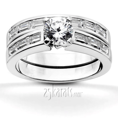 Straight Baguette Diamond Bridal Ring (0.36 ct. t.w..) - view 4 of 7