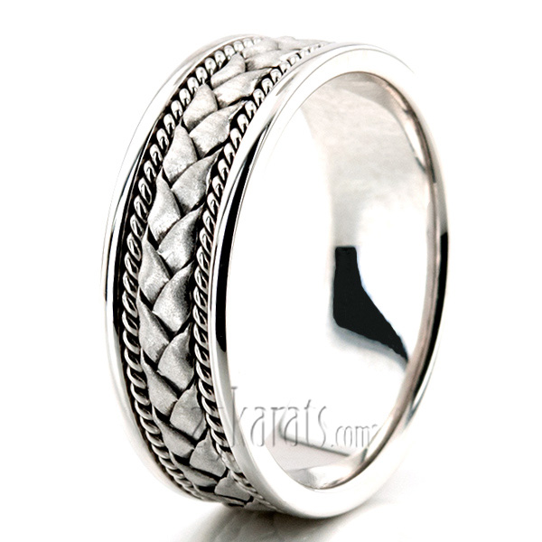 Double-braided Handcrafted Wedding Ring  - view 2