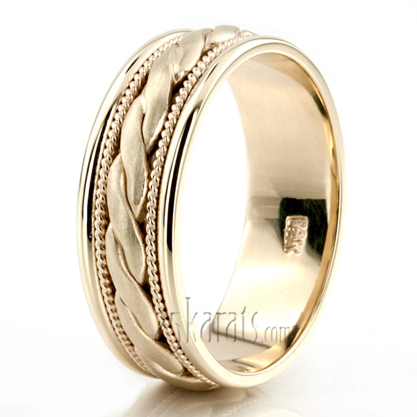 Braided Satin Handmade Wedding Band  - view 2