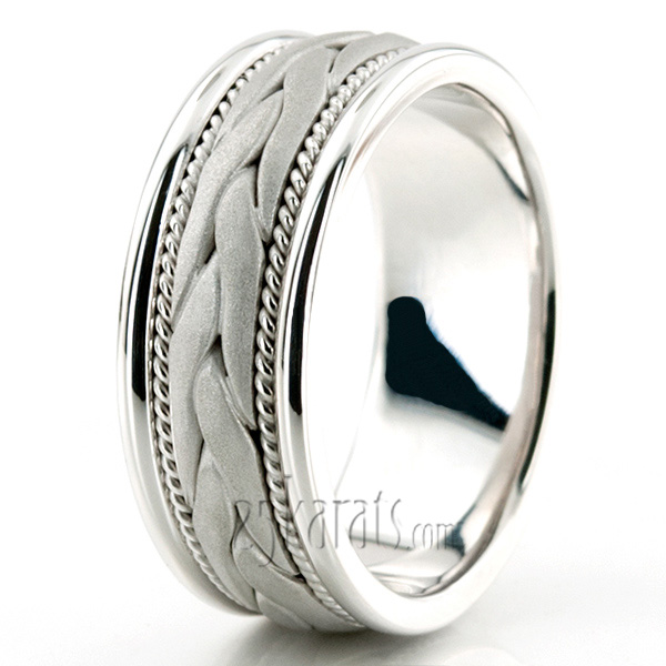 Sturdy Vintage Hand Braided Wedding Band  - view 2