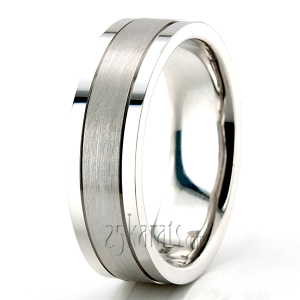 Bestseller Satin Center Flat Wedding Ring  - view 2