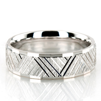 Extravagant Diamond Carved Wedding Band  - view 4 of 5