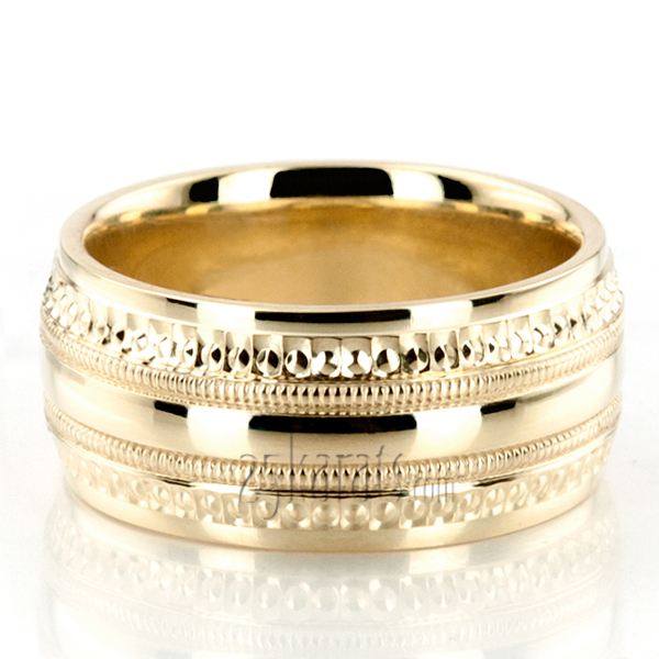 Extravagant Diamond Carved Wedding Band  - view 4