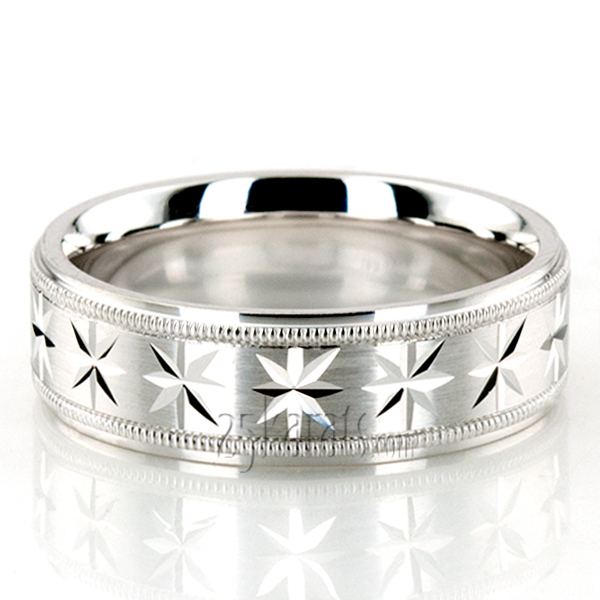 Compass Star Basic Design Wedding Ring  - view 7