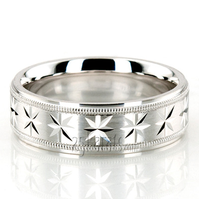 Compass Star Basic Design Wedding Ring  - view 7 of 7