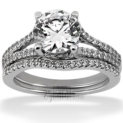 Split Shank Trellis Diamond Bridal Ring (0.22 t.c.w.) - view 2 of 2