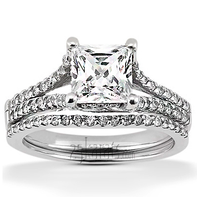 Trellis Split Shank Diamond Bridal Ring (0.45 ct. tw.) - view 2